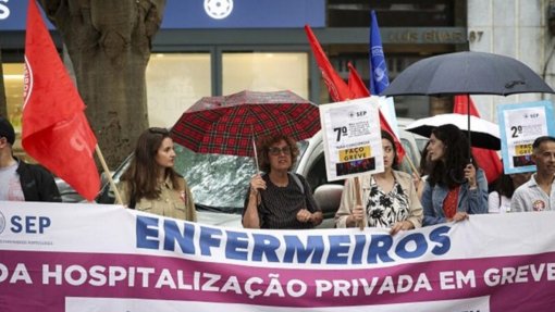 Enfermeiros dos hospitais privados exigem em protesto melhores condições de trabalho